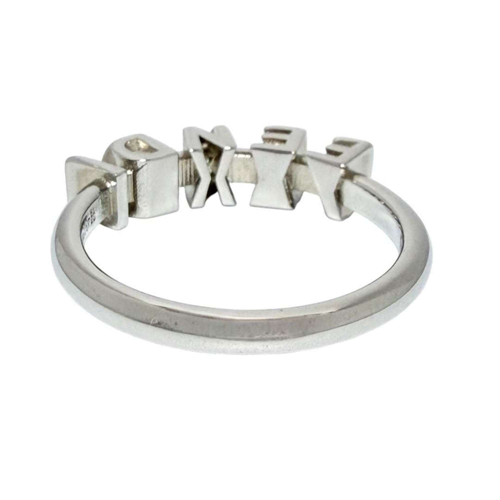 Fendi Men's Logo Ring, Size 19, Small, Silver — New - Store Return