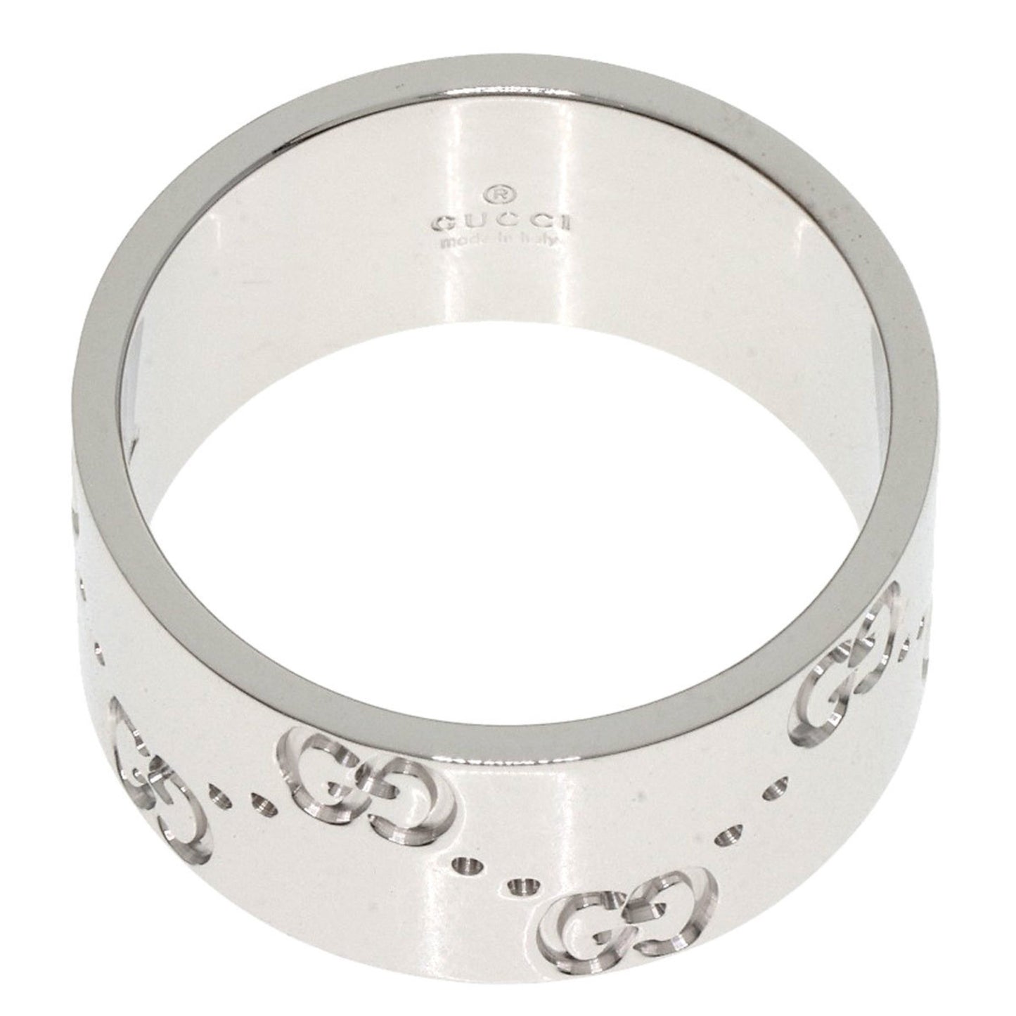 Gucci GG Icon Wide #13 Ring in 18K White Gold for Women