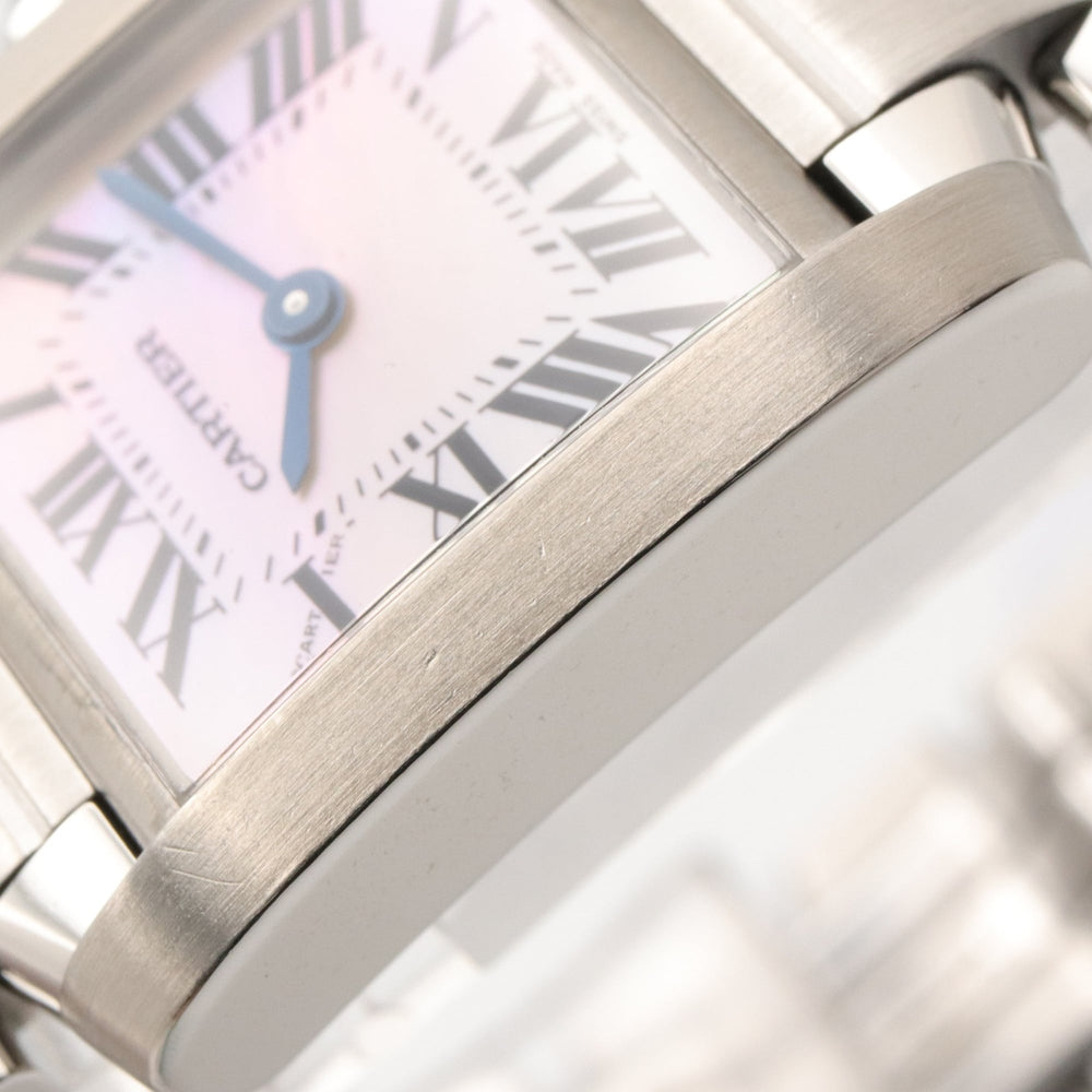 Cartier Tank Française SM Watch, Stainless Steel, Ladies, Pink/Pink Shell, W51028Q3 — Very Good