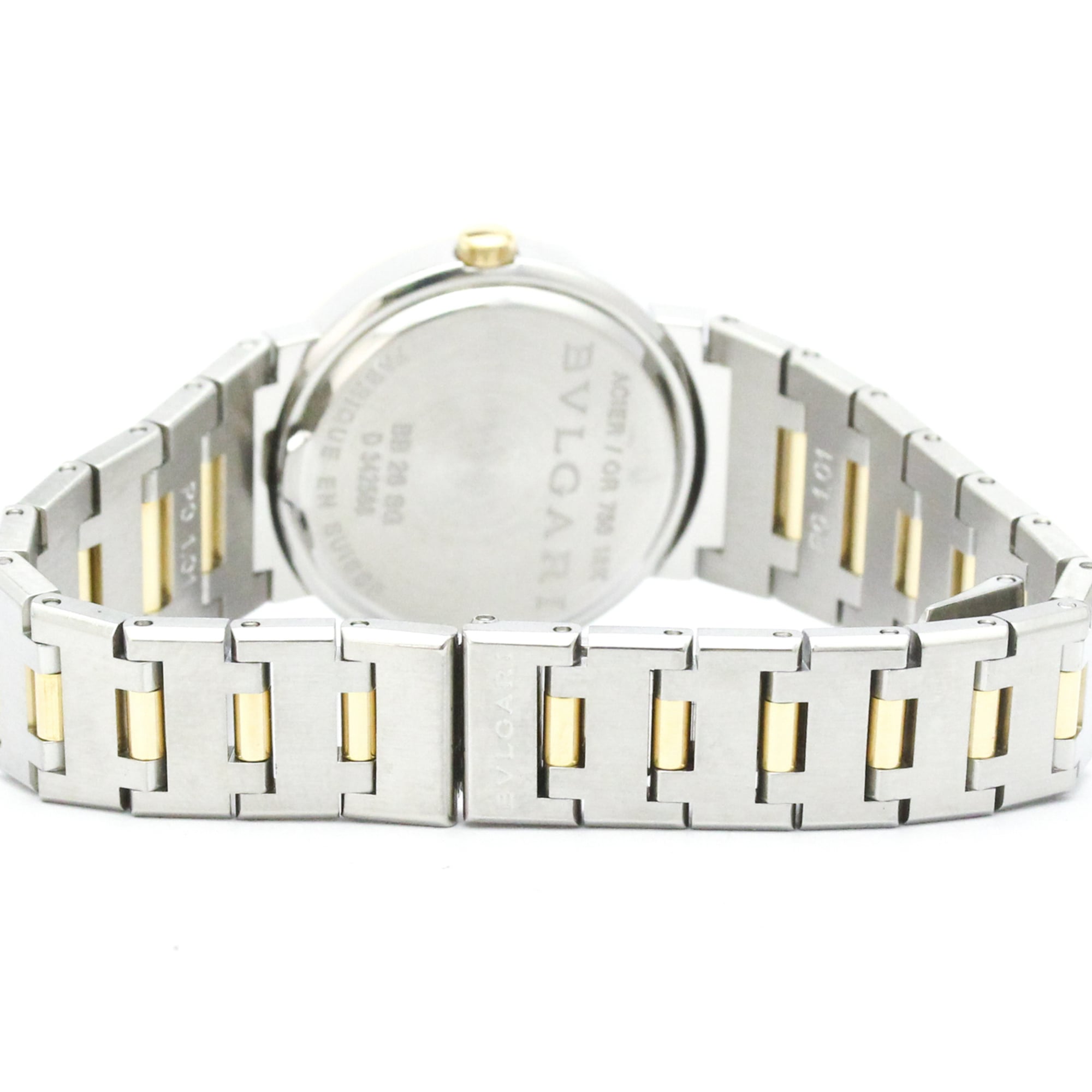 BVLGARI BVLGARI-BVLGARI 18K Gold Steel Ladies Watch BB26SG Polished — Very Good