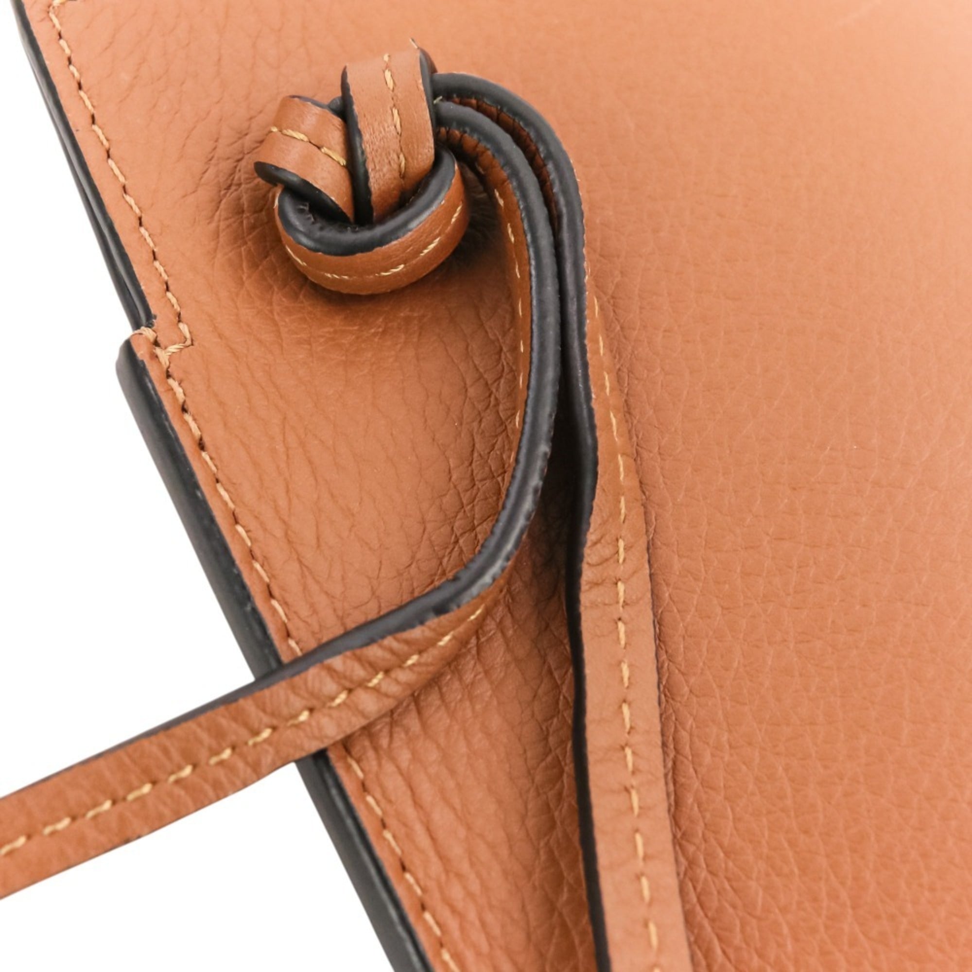 LOEWE Anagram Dice Pocket Leather Shoulder Bag 062304 Brown Women's — Like New
