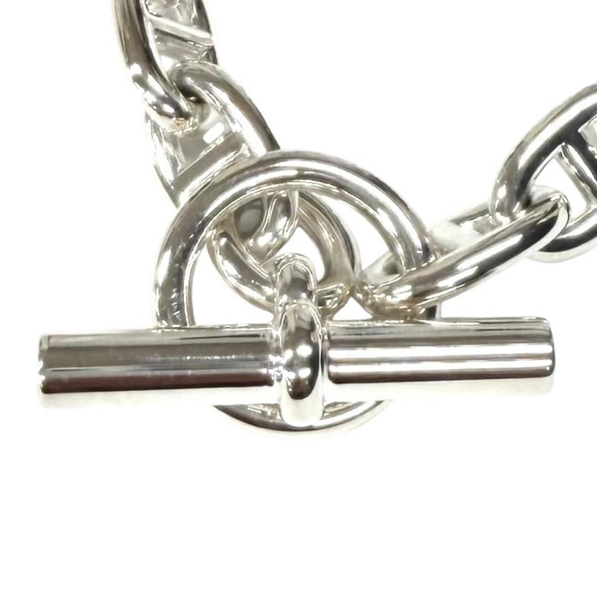 HERMES Chaine d'Ancre MM 925 Bracelet, 14 links, Silver, with Case, Made in France, Weight: 53.2g, Women's — Like New