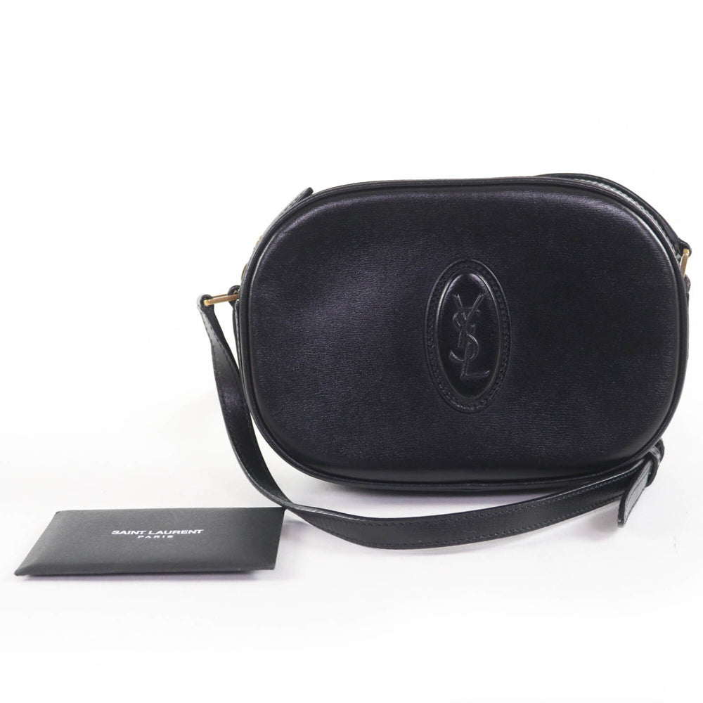 SAINT LAURENT 582673 YSL Logo Camera Bag Leather Shoulder Black Made in Italy Women's — Like New
