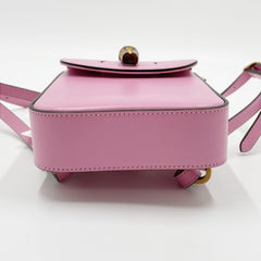 GUCCI Bamboo Line Handbag 702106 Pink Calfskin Women's 3-Way — Like New