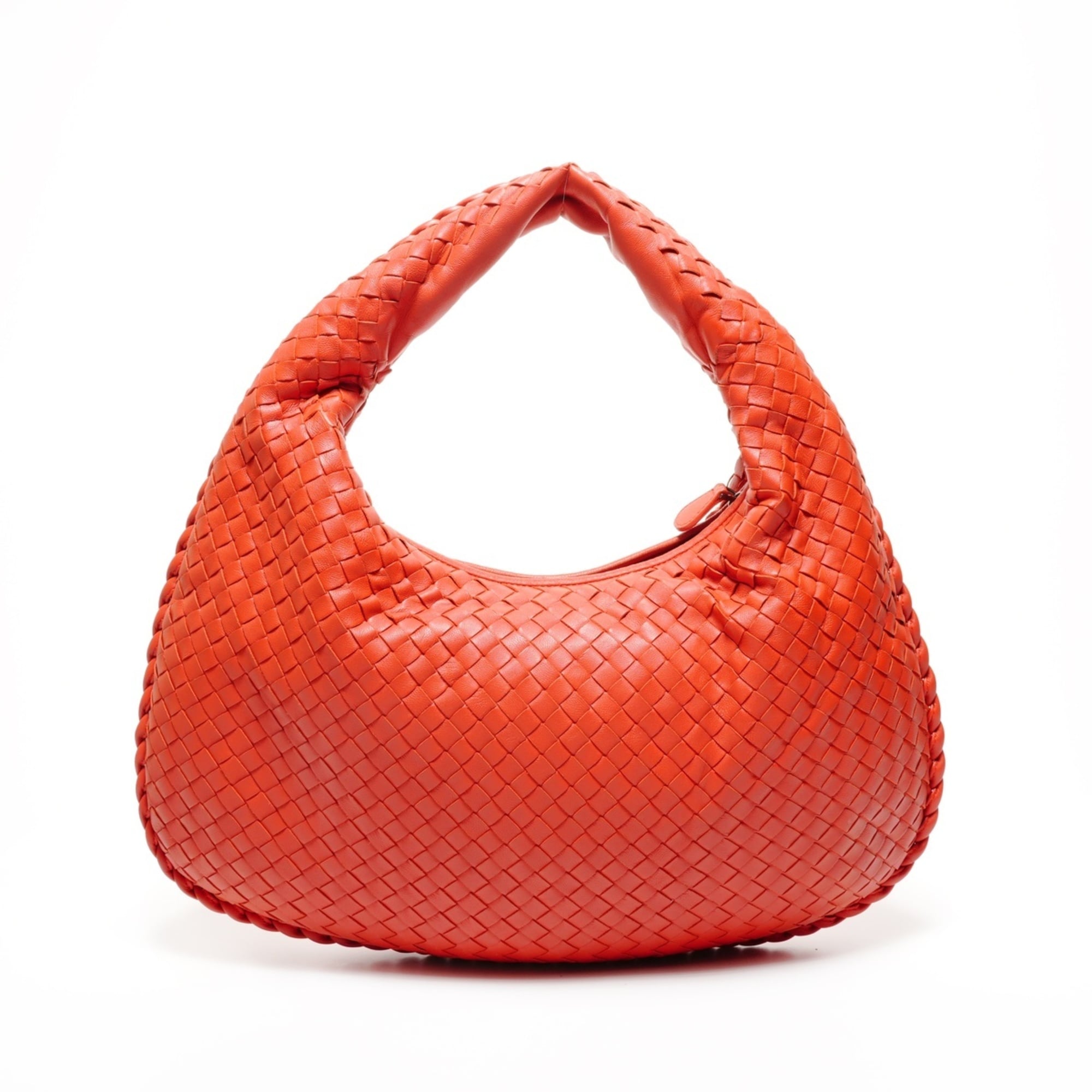 Bottega Veneta Intrecciato Hobo Bag Handbag Red