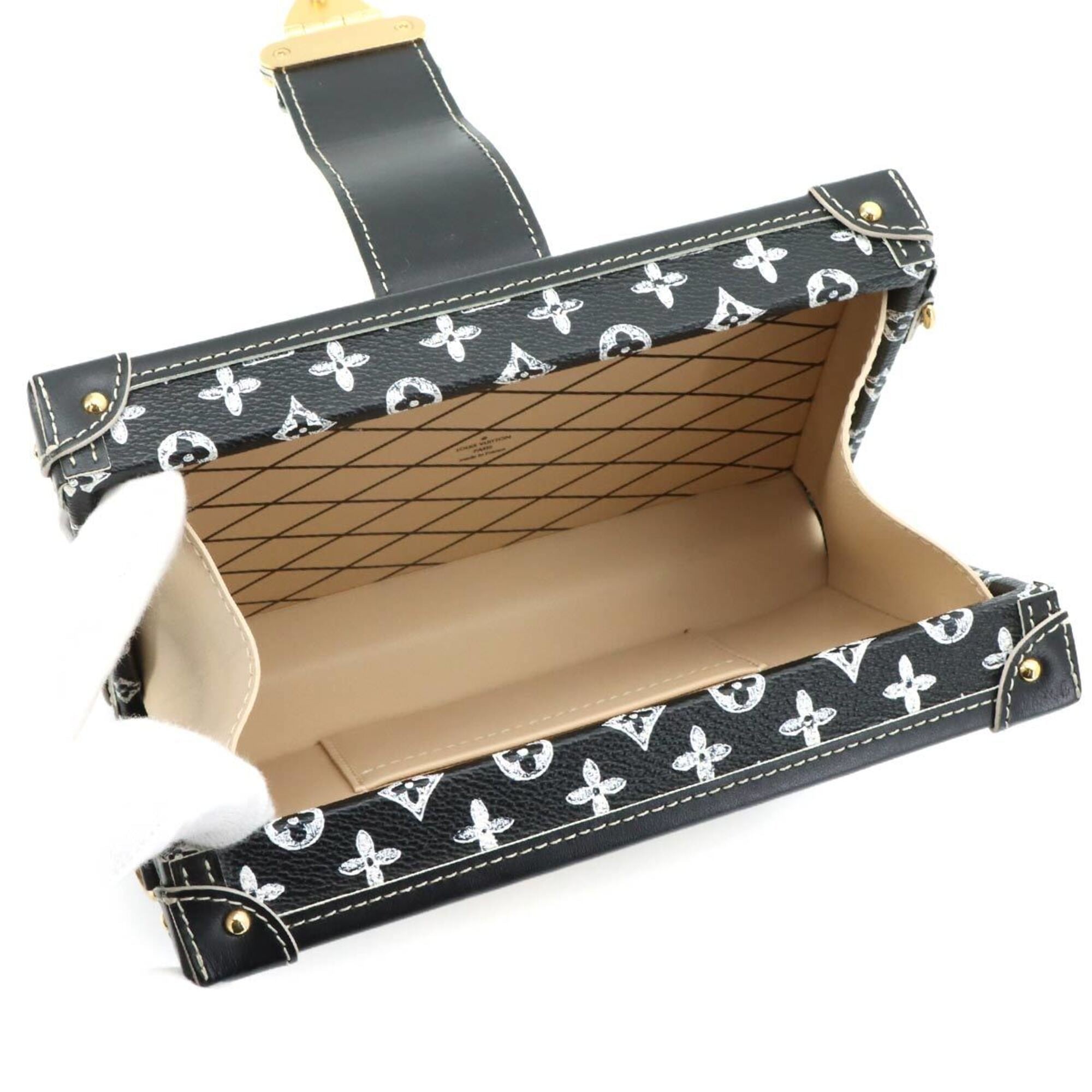 Louis Vuitton Monogram Catgram Petite Malle Shoulder Handbag, Black M44437 — Like New