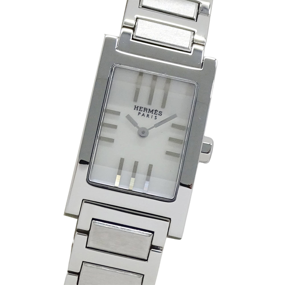 Hermes HERMES Women's Watch, Tandem Shell Quartz, Stainless Steel (SS) TA1.210, Silver, Square, Polished — Good