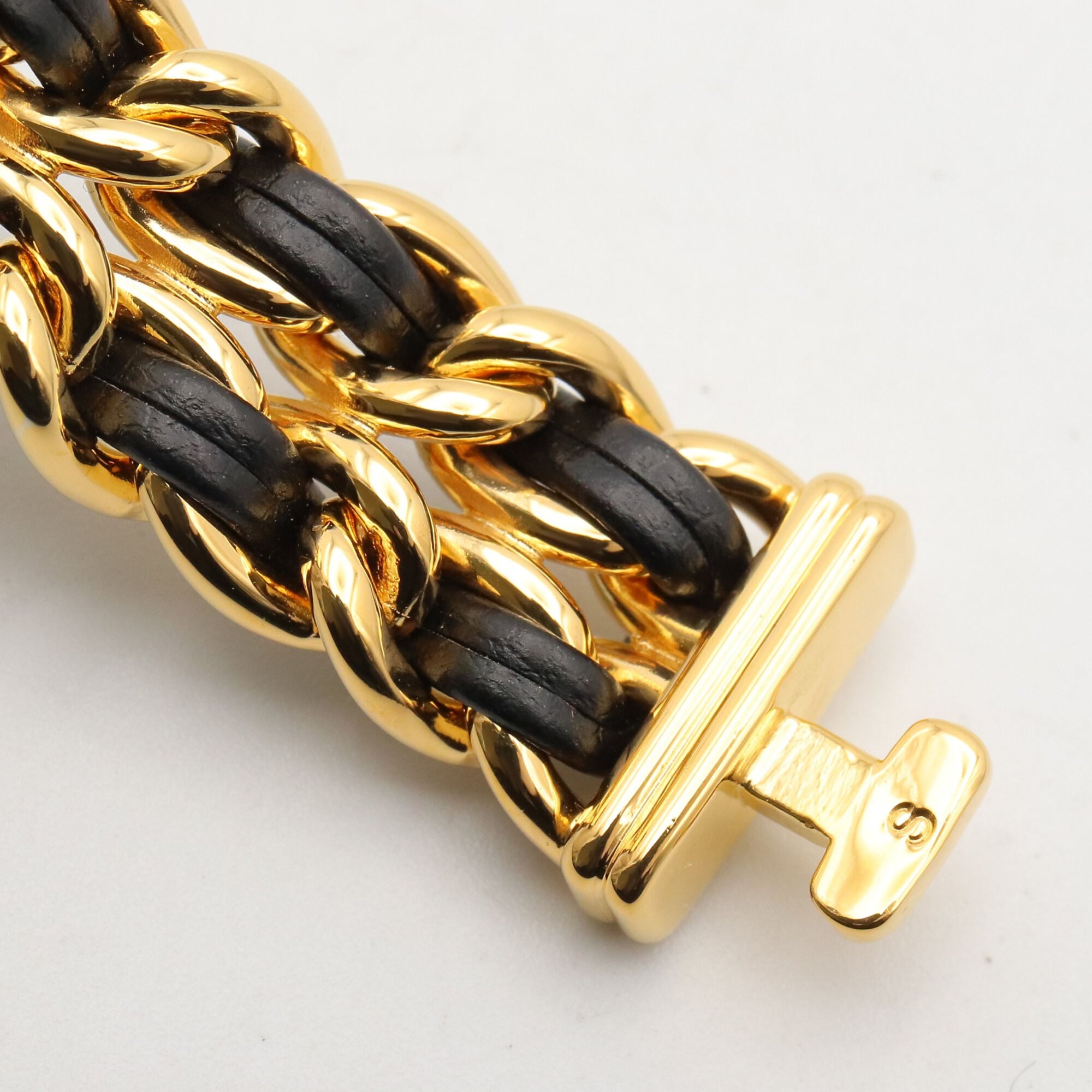 Chanel CHANEL Première S Watch, Gold Plated (GP), Leather Strap, Women's, Black, H0001 — Very Good