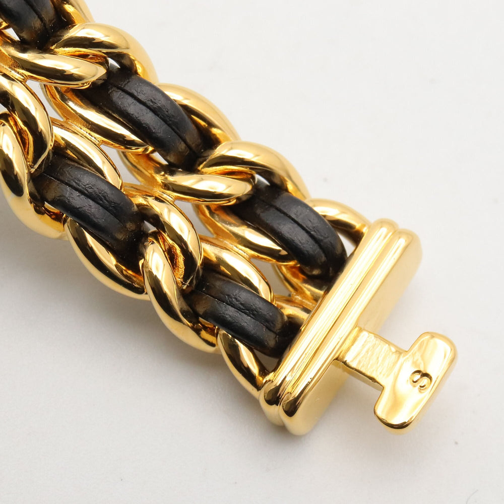 Chanel CHANEL Première S Watch, Gold Plated (GP), Leather Strap, Women's, Black, H0001 — Very Good