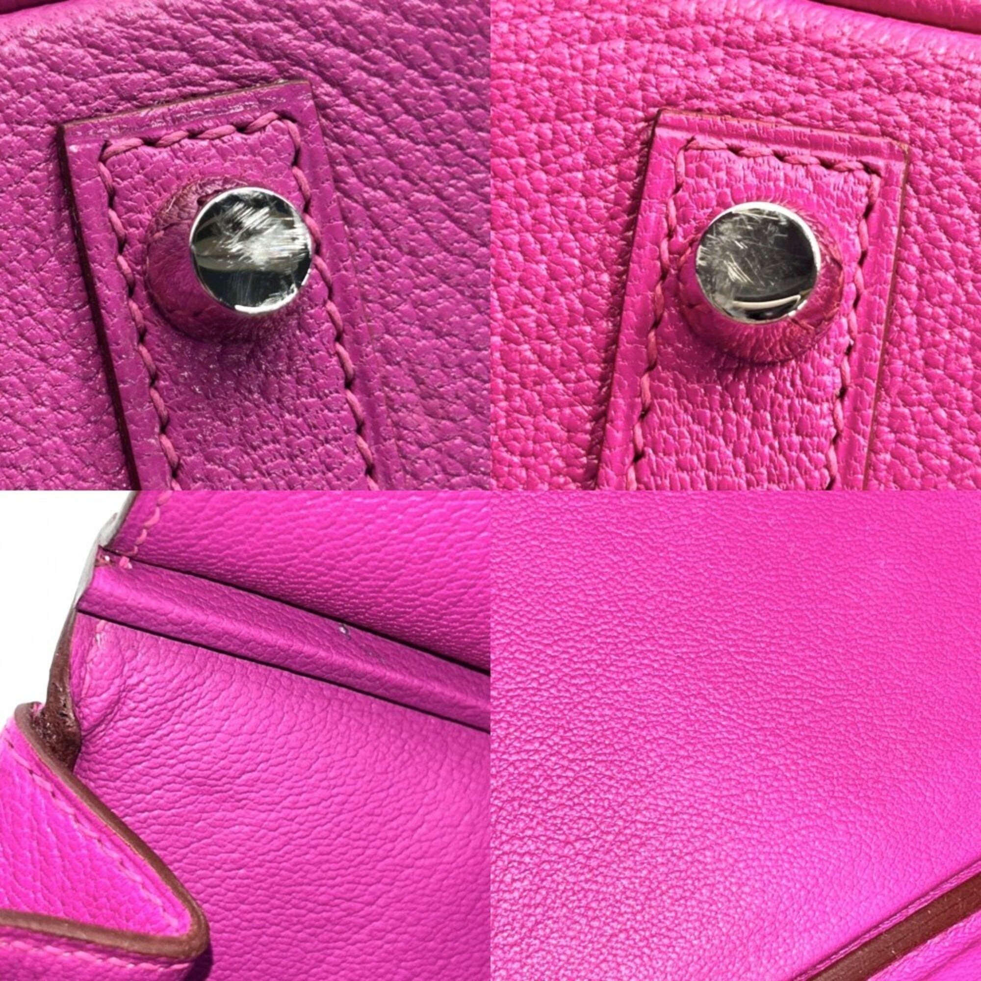 Hermes Birkin 25 handbag for women, with internal stitching, HERMES B stamp, Chevre leather, purple tones, silver hardware, 2023 model — Like New