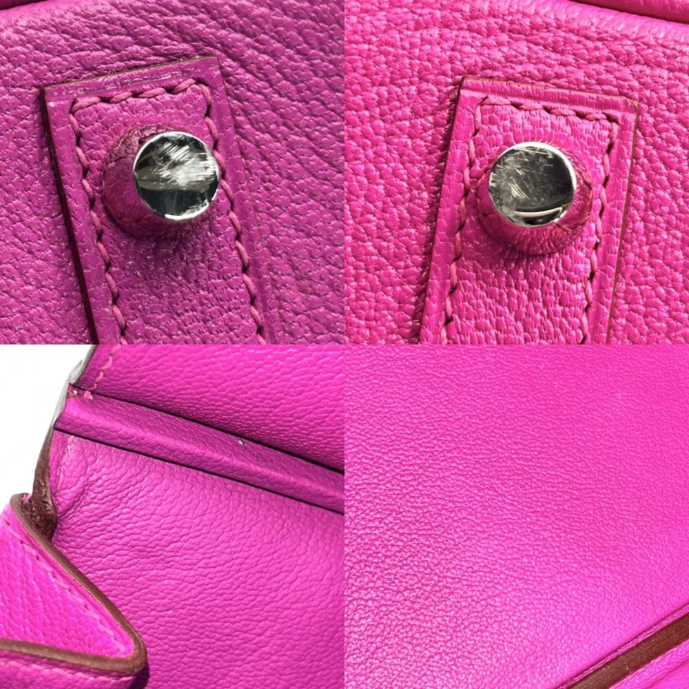 Hermes Birkin 25 handbag for women, with internal stitching, HERMES B stamp, Chevre leather, purple tones, silver hardware, 2023 model — Like New