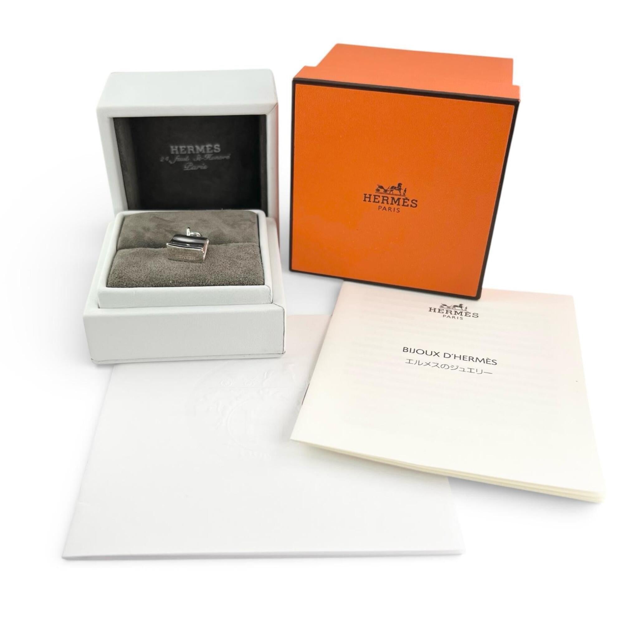 HERMES Kelly Amulette Ring, 2022 model, AG925 sterling silver, size 48, with box and case, made in Italy, weight 7.6g, women's — Like New
