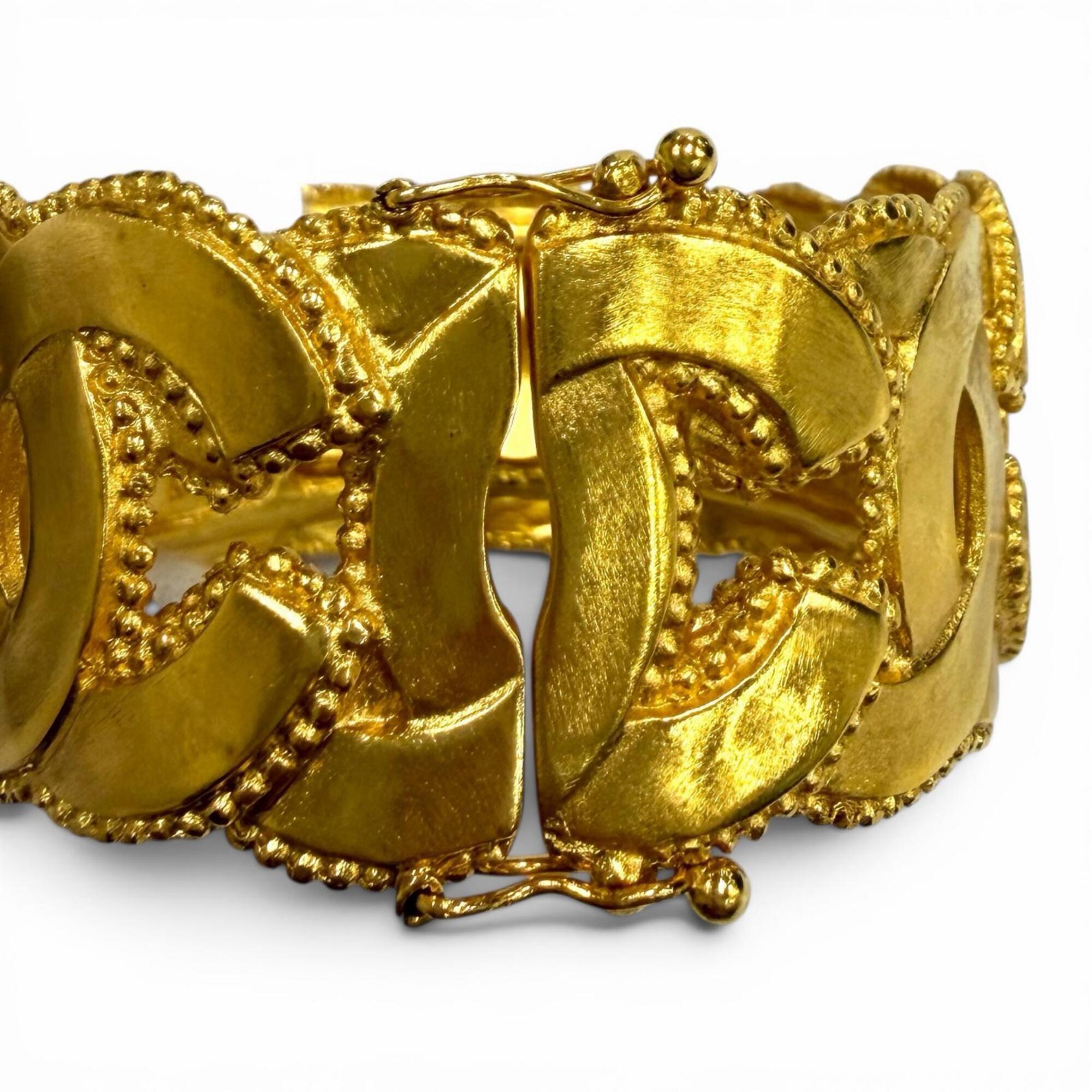 CHANEL Vintage 96A Coco Mark Bangle Bracelet, Gold, Made in France, Women's, with Box — Like New