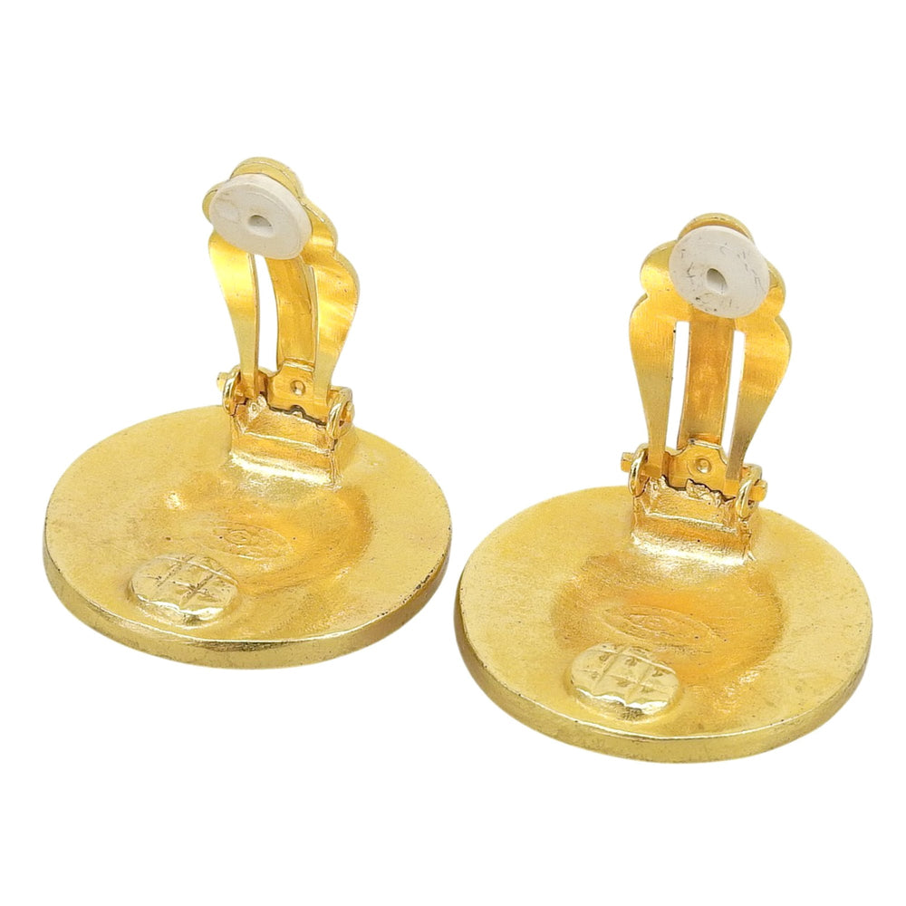 CHANEL Vintage 94A GP Coco Mark Round Earrings (Pair) - Gold Made in France Women's Comes with Box — Like New