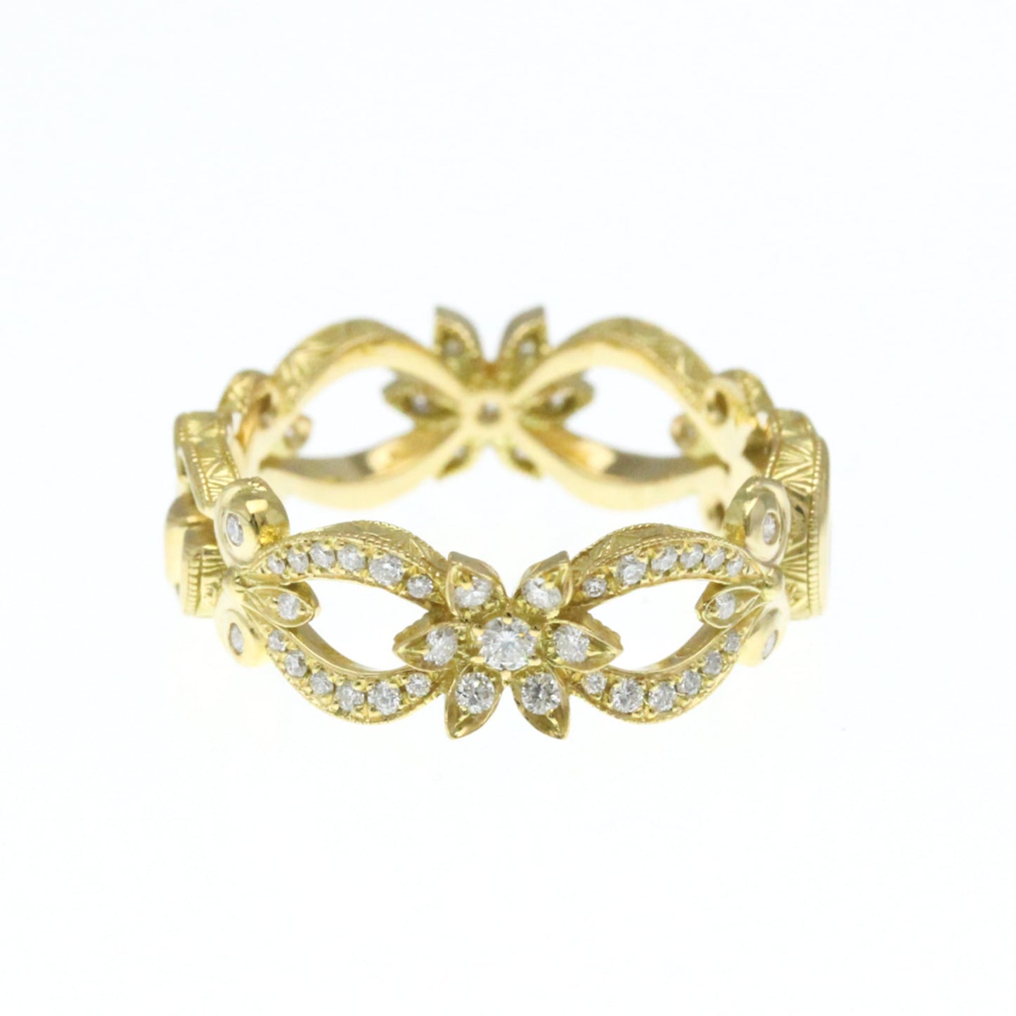 Gucci Flora Diamond Ring Yellow Gold (18K) Fashion Diamond Band Ring Gold