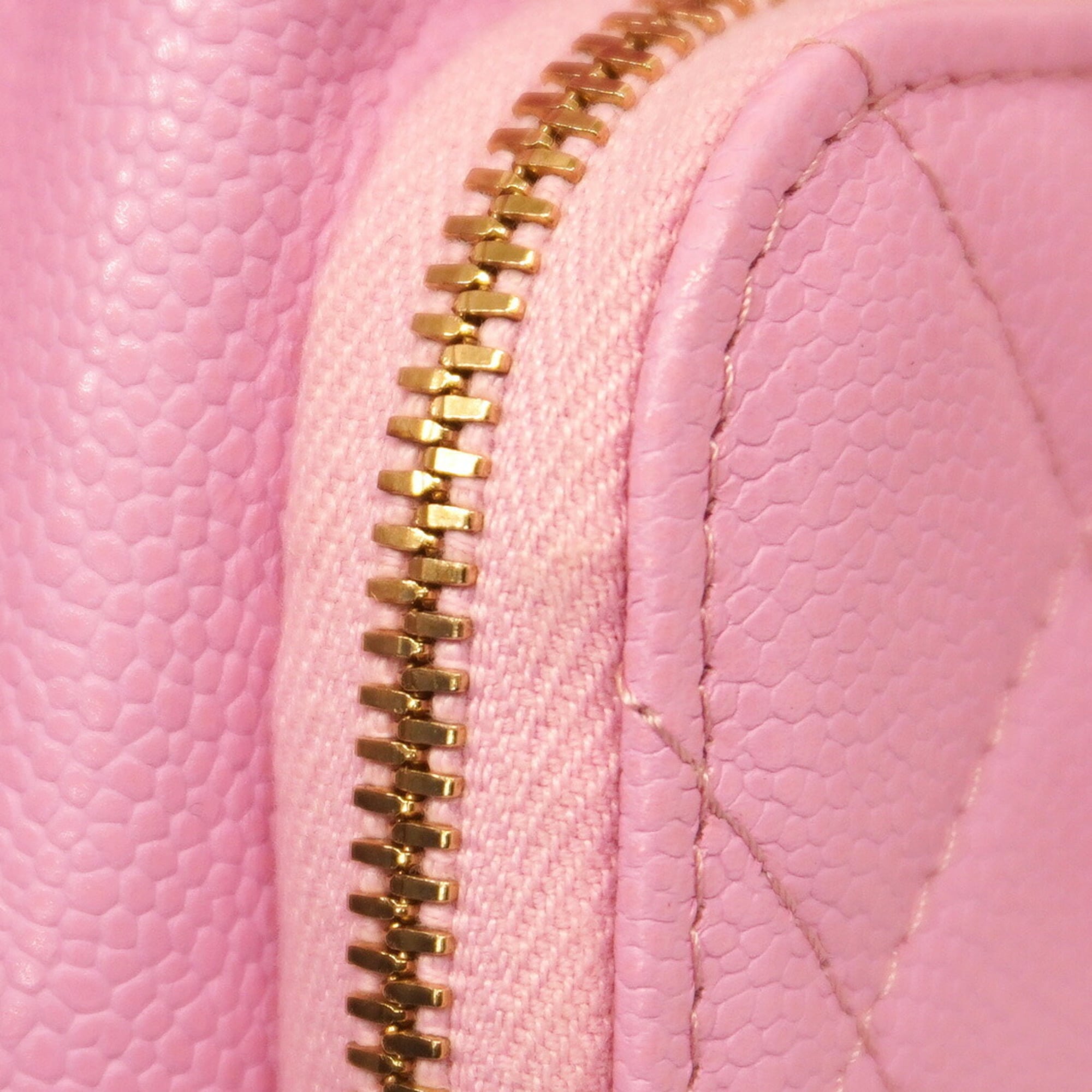 Chanel Matelasse Shoulder Bag with Chain, Caviar Skin, Pink Champagne, Women's, P2327242