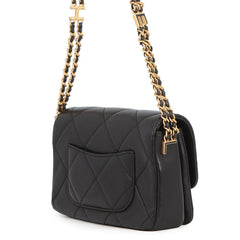 Chanel Chain Shoulder Bag Matelassé Mini Flap Coco Mark Lambskin AS4862 CHANEL Handbag Black Women's — Like New