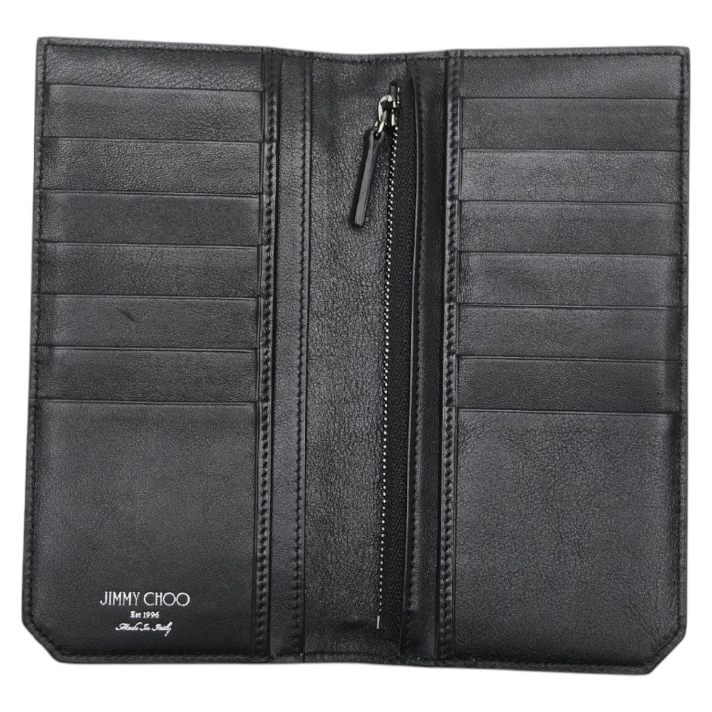 Jimmy Choo Star Studs Bifold Wallet Gray Leather Women's JIMMY CHOO