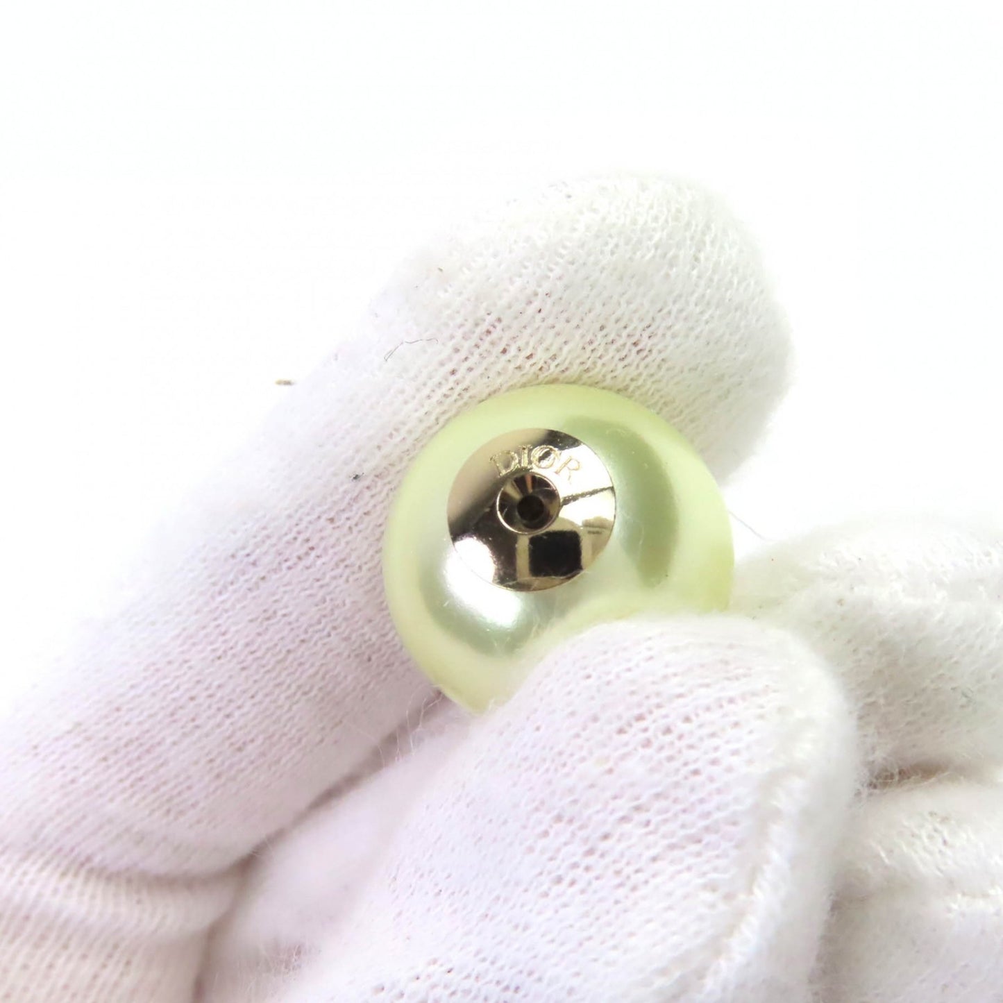 Christian Dior DIOR E0078MIDRS Tribales Faux Pearl Earrings for Women, White and Gold, Box Dust Bag Included