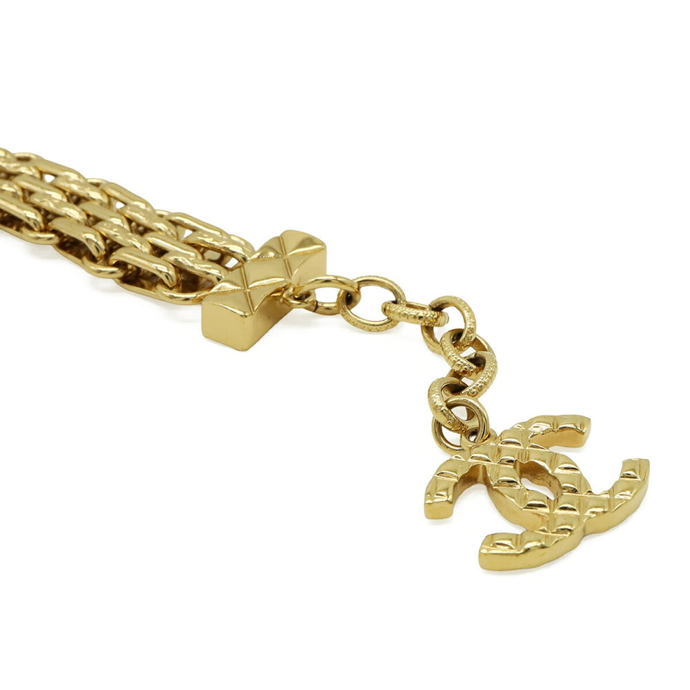 CHANEL Matelassé Coco Mark Chain Bracelet, Handbag Motif, GP Gold, B23 K — Like New