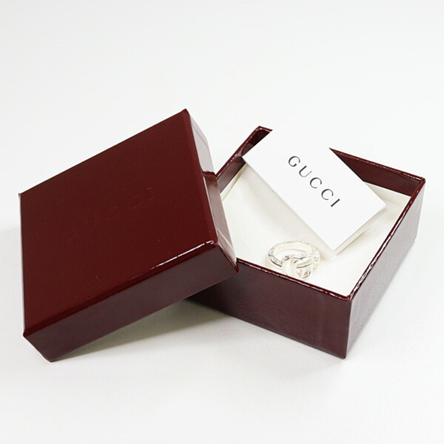 Gucci Double G Key Motif Ring in Sterling Silver (Ag925), Size 12 (Actual 11)