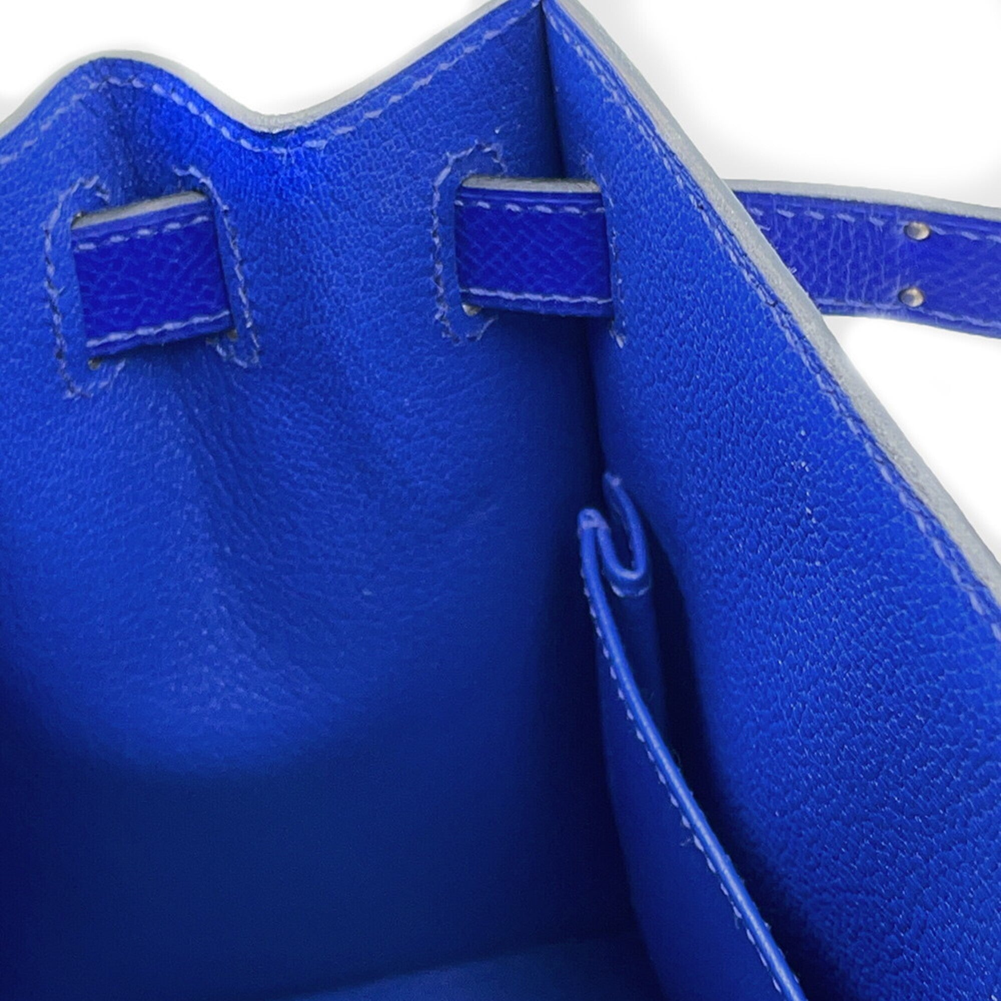 Hermes Kelly 28 Handbag, Sellier Stitching, Blue Electric Matte Epsom Leather, B Stamp, 2-way Shoulder Bag. Kelly, Women's Handbag — Like New