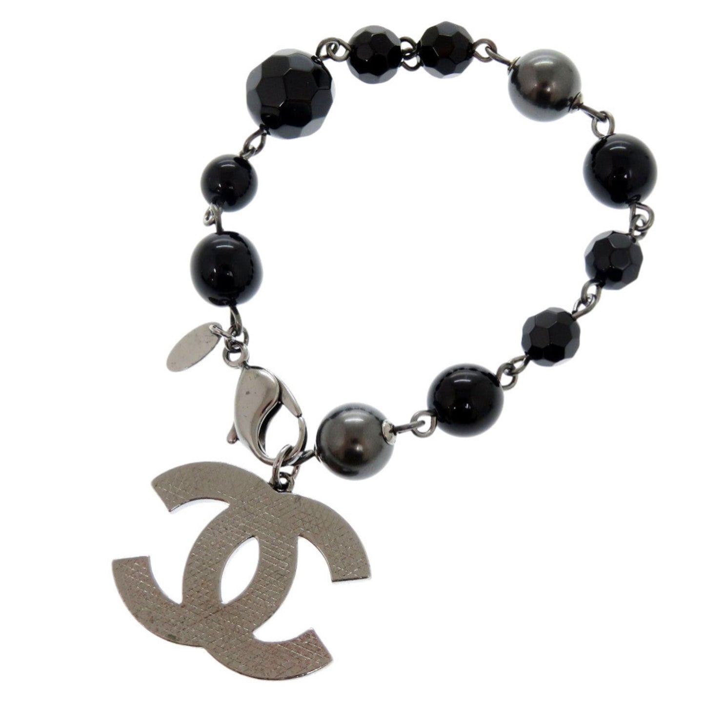 Excellent condition Chanel Coco Mark A37291 metal faux pearl silver bracelet 1103 CHANEL