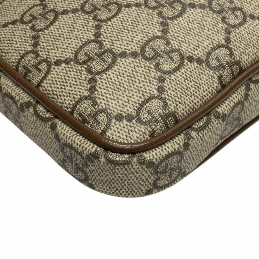 Gucci shoulder bag, Interlocking G design, GG Supreme x leather, 700959 — Like New