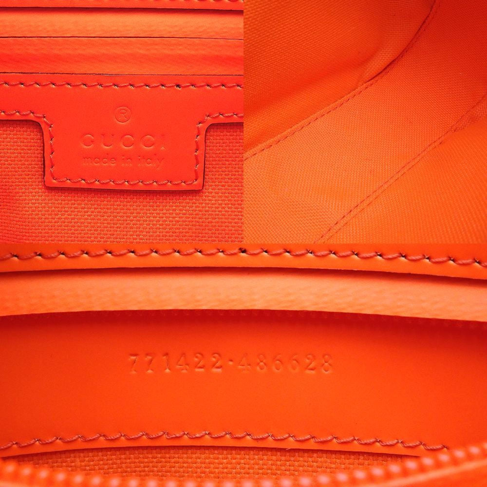 GUCCI Gucci Belt Bag 771422 Body GG Rubber Effect Leather Bright Orange 352032 — Like New