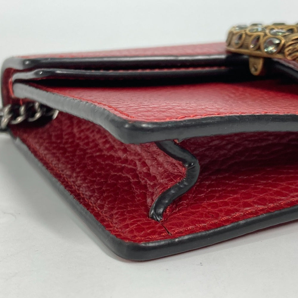 Gucci 476432 2WAY Bag Pouch Clutch Bag Chain Crossbody Shoulder Bag Red — Like New