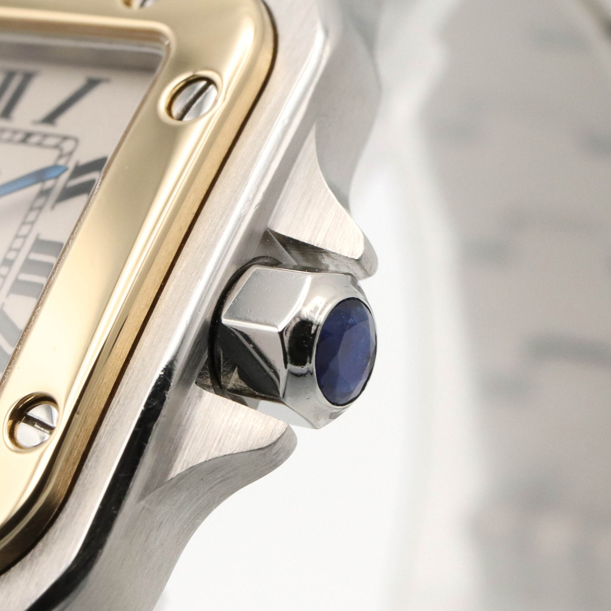 Cartier Santos Galbee SM Watch, 18K (Yellow Gold) Stainless Steel, Ladies, Silver Tone, W20012C4 — Very Good