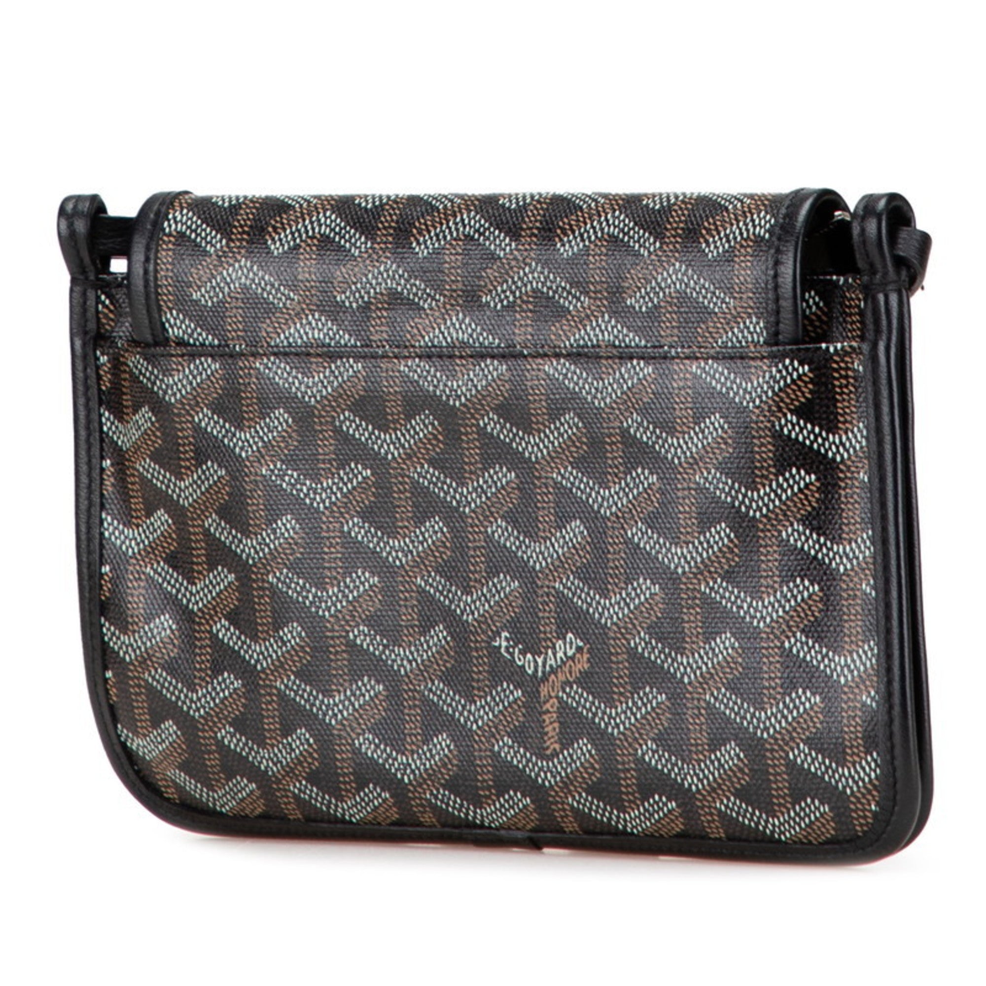 Goyard Plumet Pouch Wallet Black Leather Women's GOYARD
