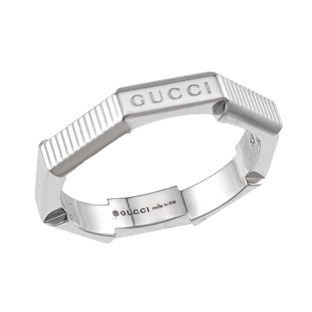 Gucci Link to Love Ring #13, 18K White Gold (750) — Like New