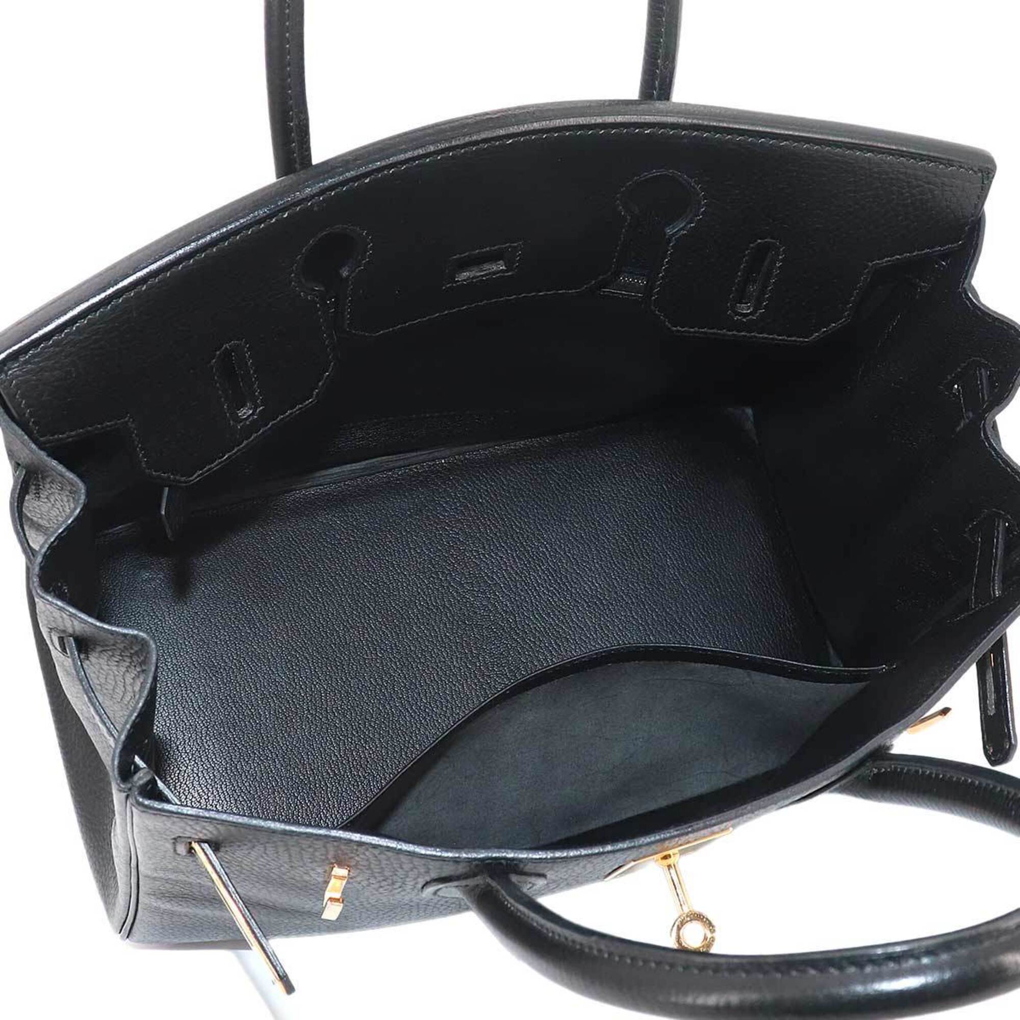 Hermes Birkin 30, Ardennes, Black, Handbag, □B stamp, 1998 production, Gold hardware — Like New