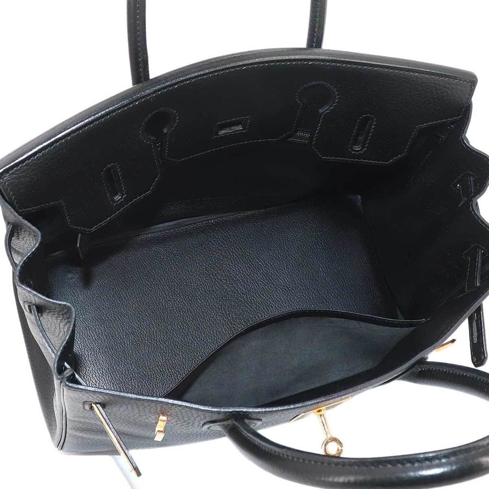Hermes Birkin 30, Ardennes, Black, Handbag, □B stamp, 1998 production, Gold hardware — Like New