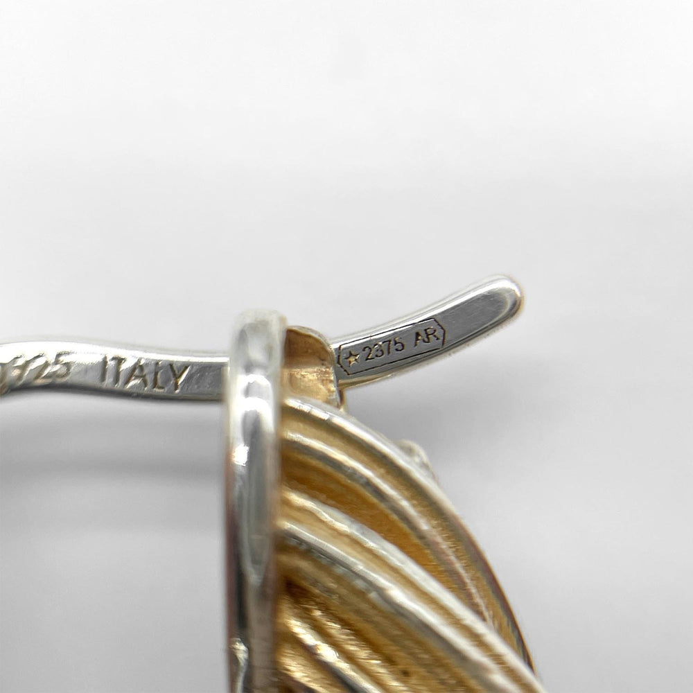 BOTTEGA VENETA Cord Triangle Twist Hoop Earrings, SV925 Silver, Men's & Women's — Like New