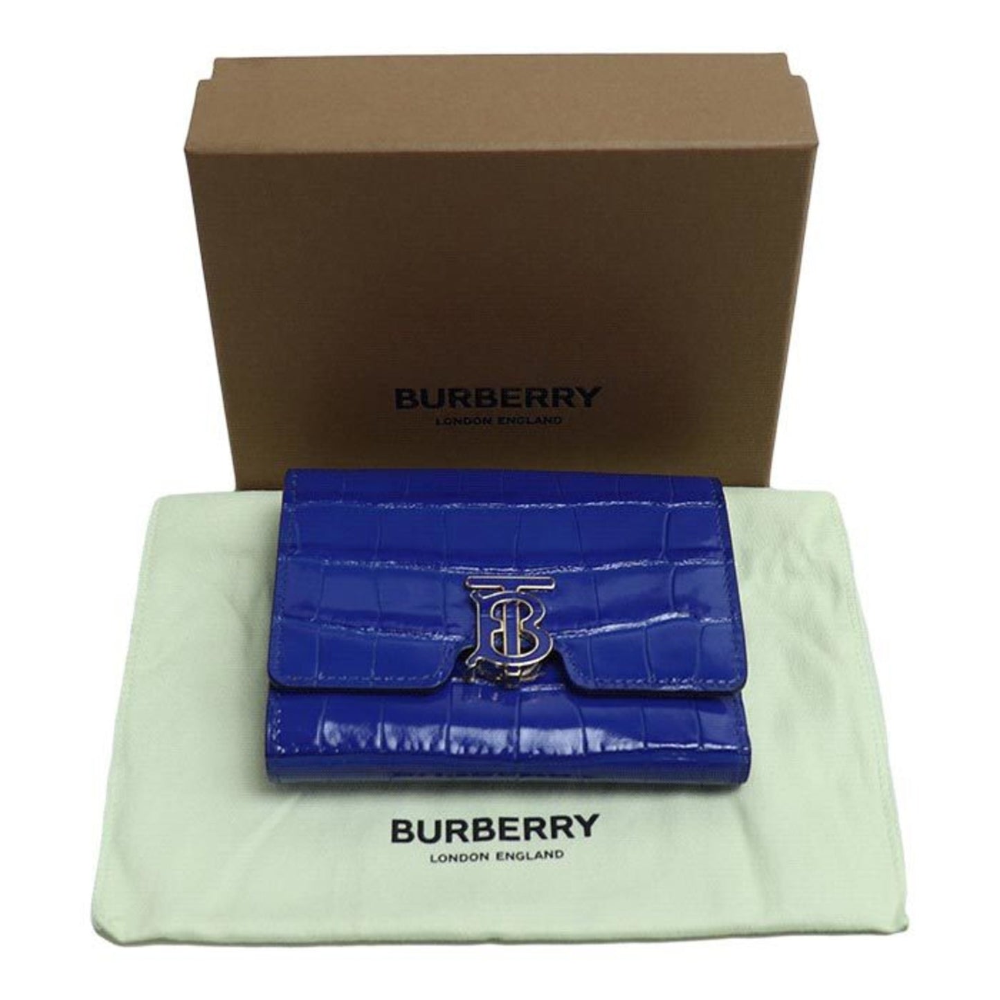 BURBERRY TB Folding Wallet Tri-fold Blue 8073880 Women's