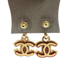 Chanel Coco Mark Metal Red Gold Earrings 1106CHANEL — Like New