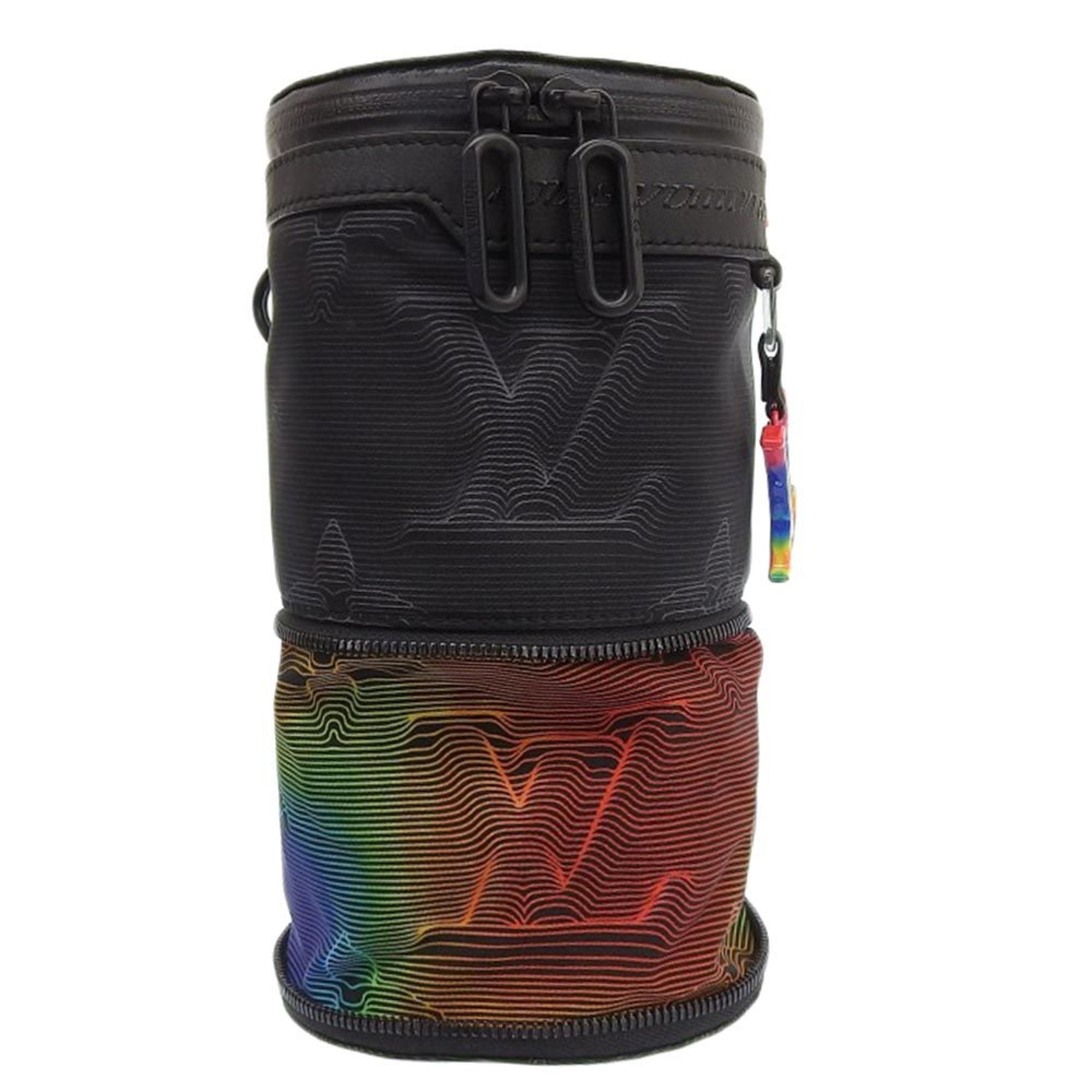 LOUIS VUITTON Expandable Porocheon M45604 Shoulder Bag Black Rainbow — Like New
