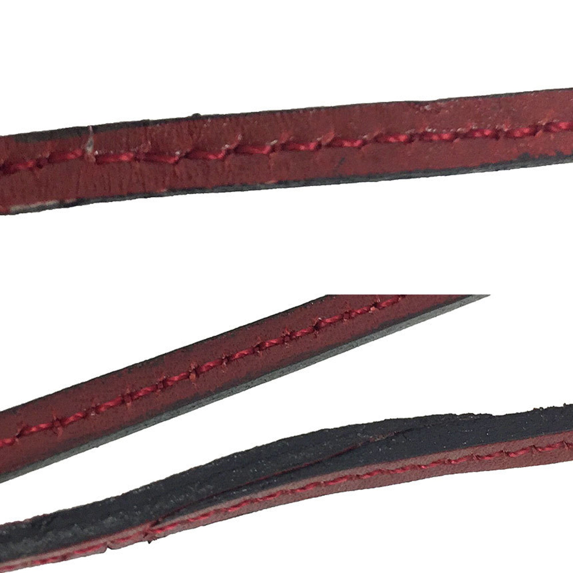 Hermes Lanieres Choker Necklace Bracelet Leather Cord Rouge H — Like New