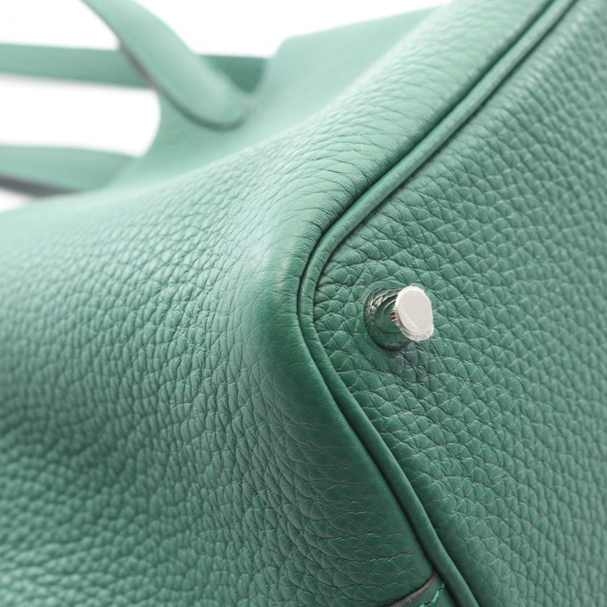 Hermes Hermès Picotin Lock PM handbag in Taurillon Clemence leather, green for women — New - Store Return