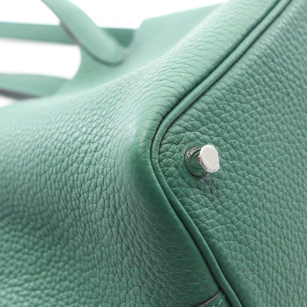 Hermes Hermès Picotin Lock PM handbag in Taurillon Clemence leather, green for women — New - Store Return