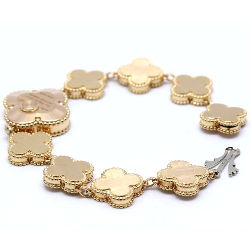 Van Cleef & Arpels Sweet Alhambra Guilloche VCARO90100 2386240 Women's Watch 18K Rose Gold 40437 — Very Good