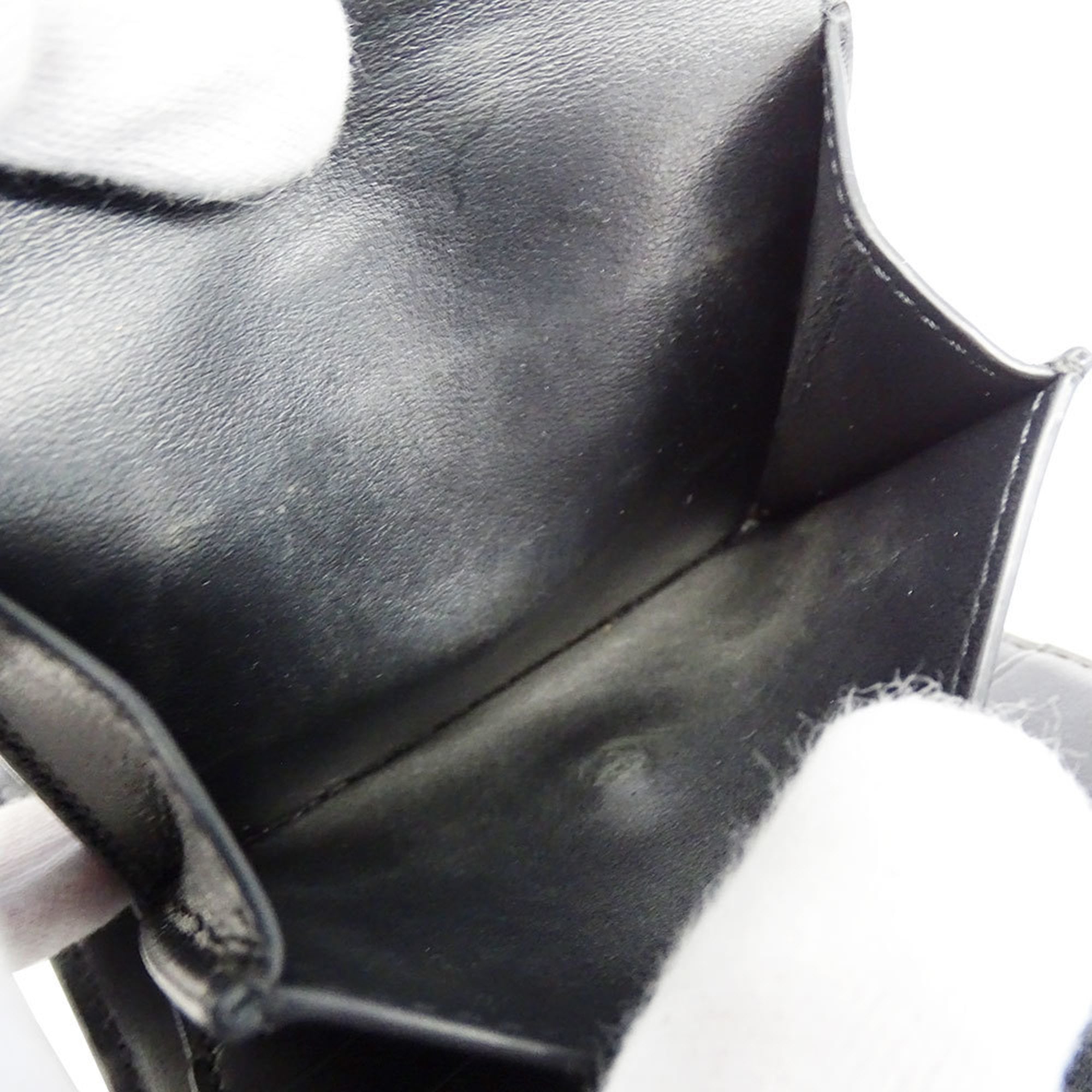 Celine Women's Triomphe Tri-fold Wallet in Shiny Calfskin. Compact, simple design.