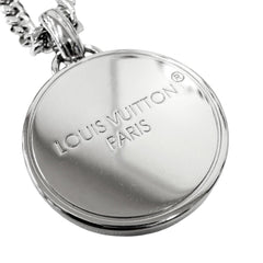 LOUIS VUITTON (Louis Vuitton) 2025 model M02446 Damier Staple Pendant Necklace, Silver, Made in Italy, Men's, with Box and Dust Bag — Like New