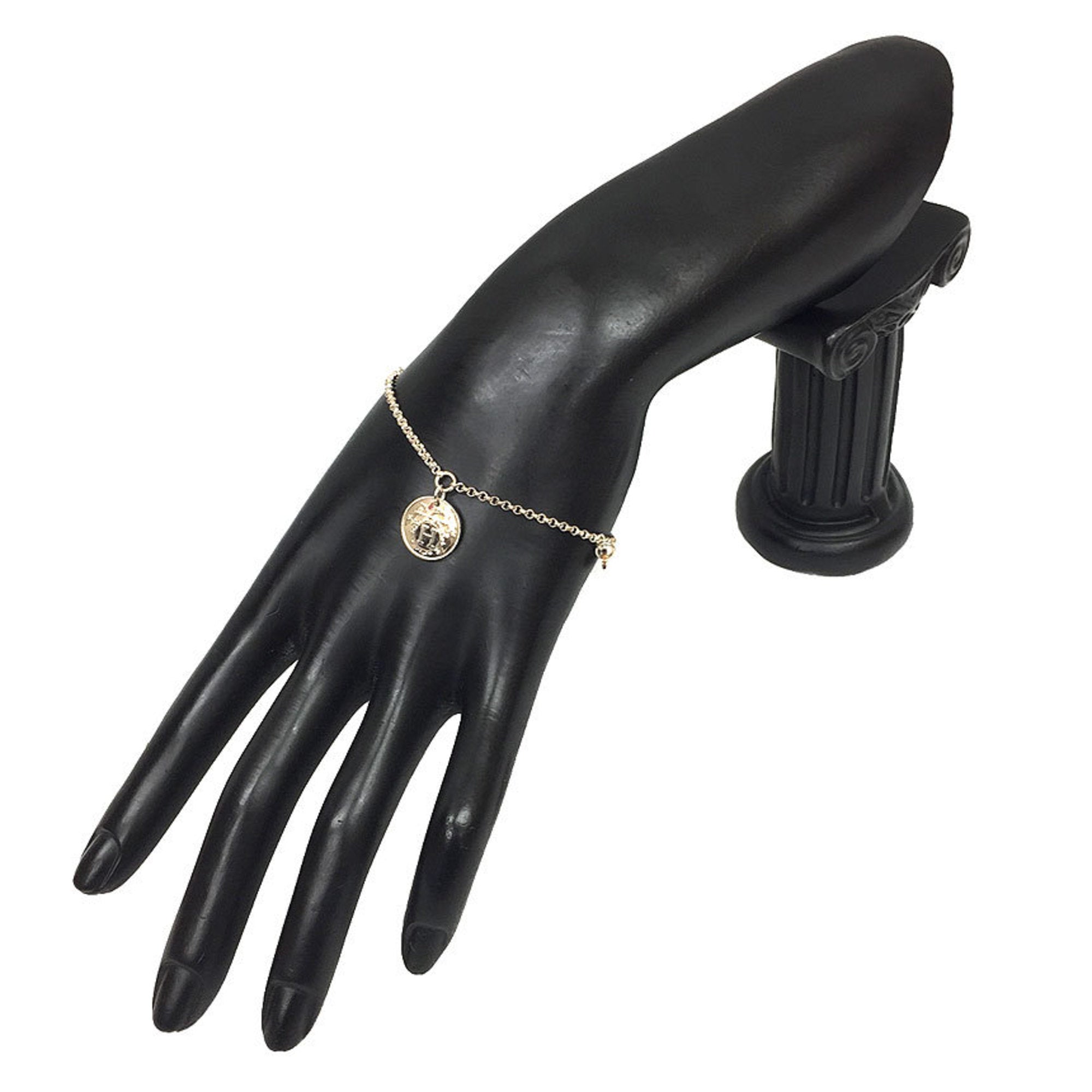Hermes Ex-Libris PM ST bracelet, silver/pink gold, toggle clasp, AG925 (sterling silver) x AU750 (18K pink gold) — Like New