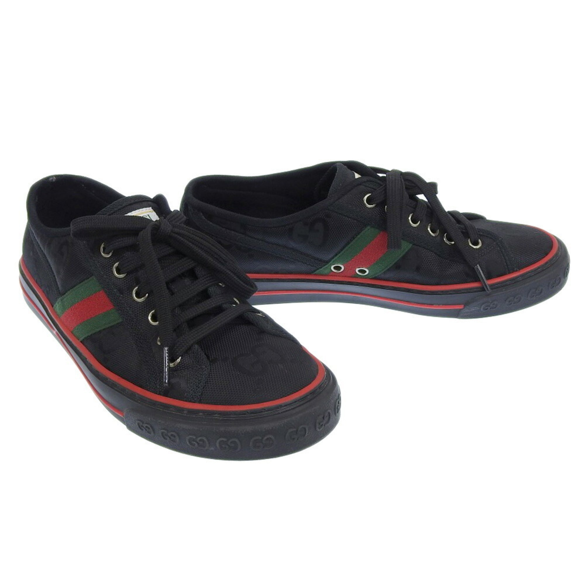GUCCI Shelly Line GG Canvas Tennis 1977 Off the Grid Shoes Black 6 629242 H9H70 1072 Men's