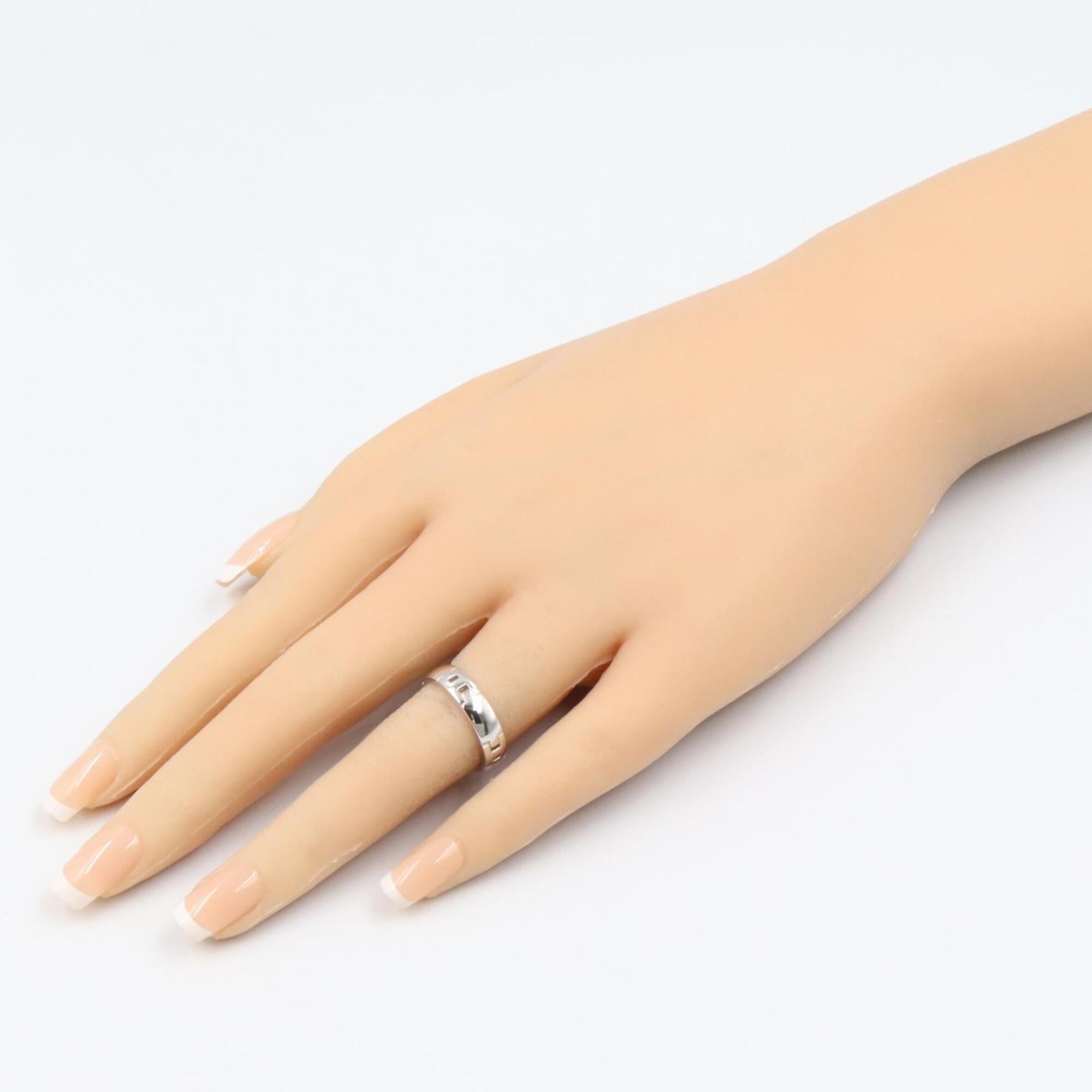Hermes Hercules Ring, 18K White Gold (18KWG), Women's, Silver Tone — Like New