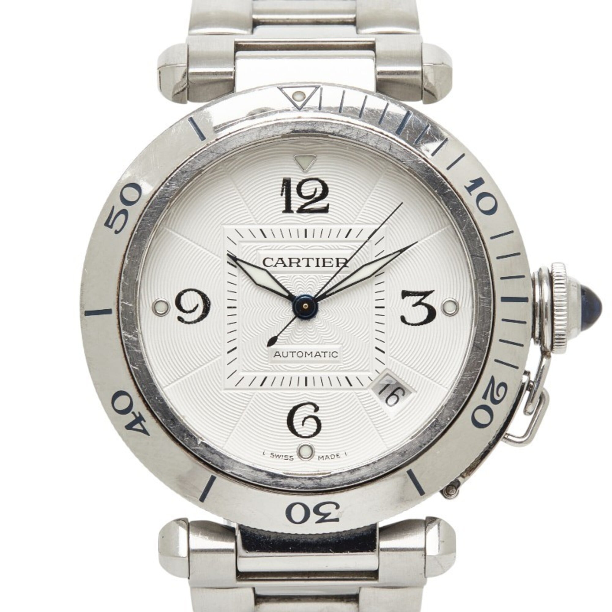 Cartier Pasha de Pronger W31040H3 Automatic Watch, White Dial, Stainless Steel, Men's CARTIER — Good