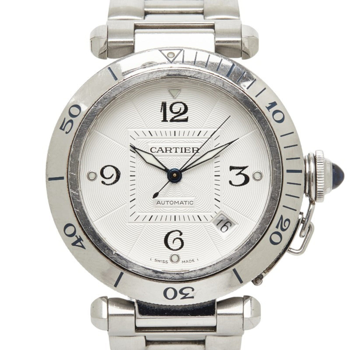 Cartier Pasha de Pronger W31040H3 Automatic Watch, White Dial, Stainless Steel, Men's CARTIER — Good